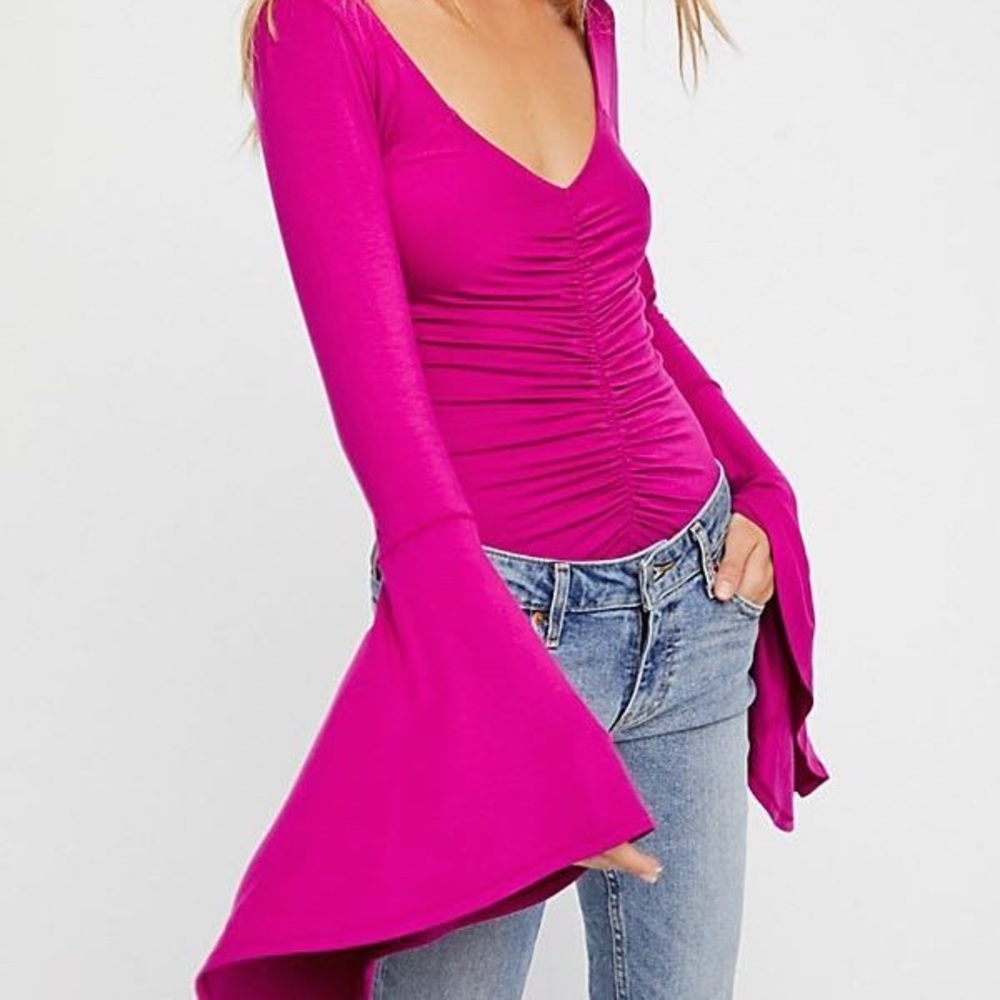 FREE PEOPLE “WHAT A BABE TOP” PINK Size S  - Picture 8 of 8